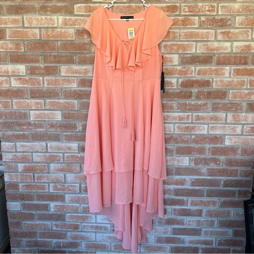 NWT Torrid Inside Collection High Low Dress Ruffled Tiered Women’s 12 Coral